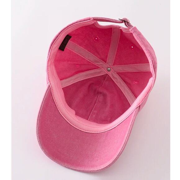 BOUTIQUE Abby & Evie Pink Little Sister Denim Hat 100% Cotton - Picture 7 of 7